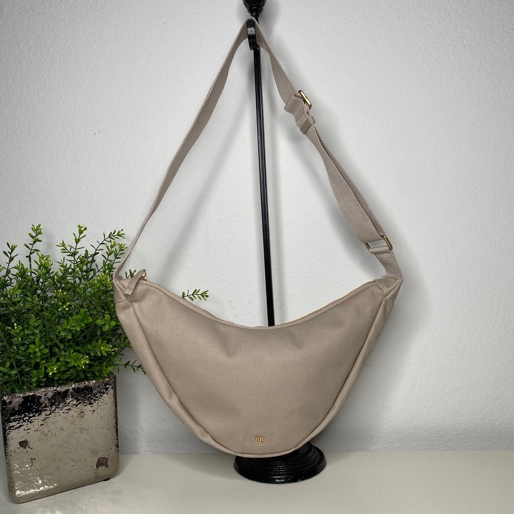 JULY Everyday Crescent Bag Minimalist Sling Crossbody Travel Belt‎ Bag Beige